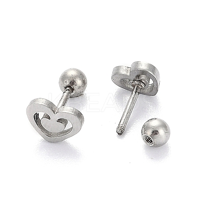 Tarnish Resistant 201 Stainless Steel Barbell Cartilage Earrings EJEW-R147-34-1