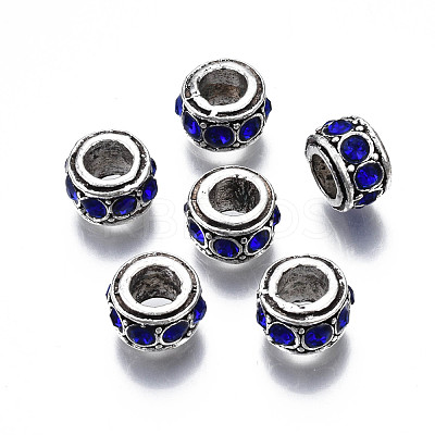 Alloy Rhinestone European Beads MPDL-Q212-001A-RS-1