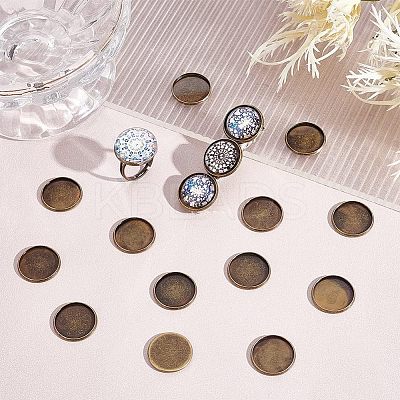 50Pcs Tibetan Style Brass Plain Edge Bezel Cups KK-HY0001-22-1