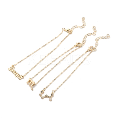 3Pcs Alloy Rhinestones Anklets LS-AJEW-S083-01G-09-1