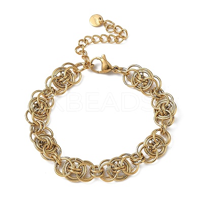 304 Stainless Steel Chain Bracelets for Women SA-CBA4051-09G-1