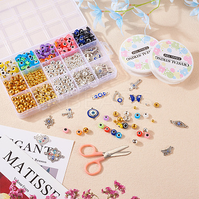 DIY Evil Eye Bracelet Making Kit DIY-TA0004-41-1
