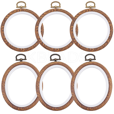 6Pcs 2 Styles Plastic Cross Stitch Embroidery Hoops DIY-CP0012-39-1