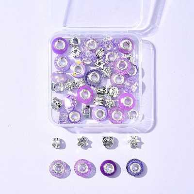 DIY Tibetan Style Alloy & Resin European Beads Making Finding Kits DIY-FS0006-78D-1