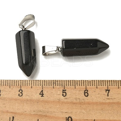 Natural Obsidian Pendants G-Z067-07P-10-1