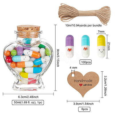 DIY Valentine's Day Wishing Bottle Making Kits DIY-BC0003-16-1