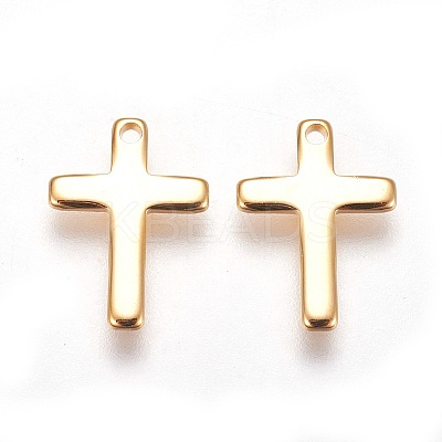 Brass Tiny Cross Charms X-KK-Q735-301G-1