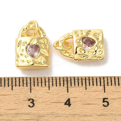Brass Micro Pave Cubic Zirconia Pendants KK-H461-06G-01-1