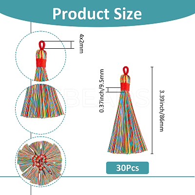30Pcs Polyester Tassel Big Pendant Decorations FIND-FH0010-73-1