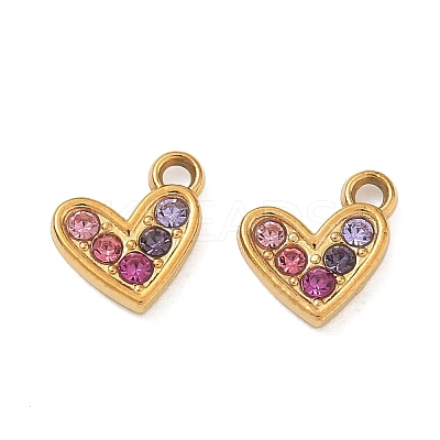 304 Stainless Steel Rhinestone Pendants SA-CBA49D2-09G-1