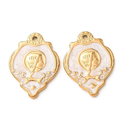 304 Stainless Steel Enamel Pendants SA-CBAD609-10G-02-1