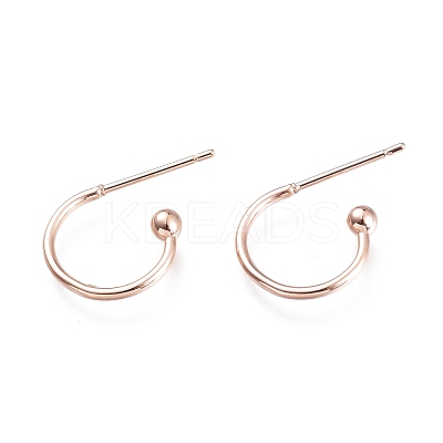 304 Stainless Steel Earring Hooks STAS-K211-01RG-1