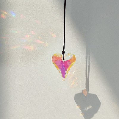 Glass Heart Suncatcher Hanging Ornaments PW-WGA6B84-01-1