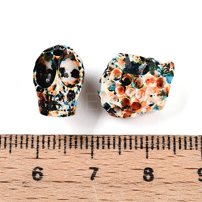 Spray Painted Resin Beads Strands RESI-N041-01D-1
