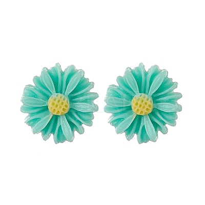 Resin Flower Stud Earrings EJEW-JE05230-1