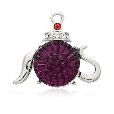Tableware/Teapot Platinum Plated Alloy Resin Pendants PALLOY-J610B-02P-1