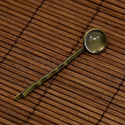 12mm Transparent Clear Domed Glass Cabochon Cover for Iron Hair Bobby Pin DIY Making DIY-X0071-NF-1
