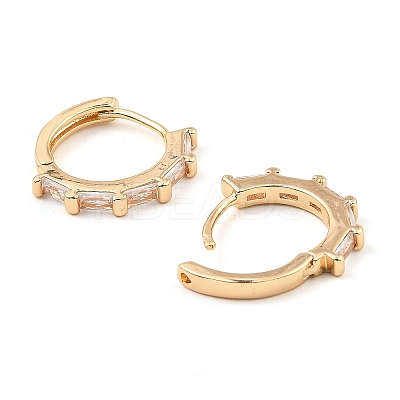 Brass Micro Pave Cubic Zirconia Hoop Earrings EJEW-D078-06KCG-1