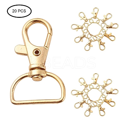 Zinc Alloy Swivel Lobster Claw Clasps PALLOY-YW0001-02G-1