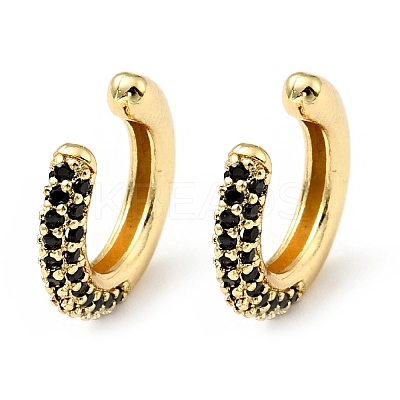 Cubic Zirconia C-Shaped Cuff Earrings EJEW-G295-19G-02-1