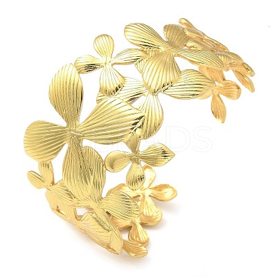 304 Stainless Steel Open Cuff Bangles for Women LS-BJEW-U019-01G-1