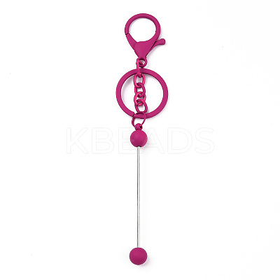 Spray Painted Alloy Bar Beadable Keychain for Jewelry Making DIY Crafts KEYC-A011-02J-1