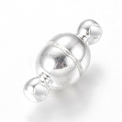 Round Brass Magnetic Clasps with Loops KK-D331-S-1