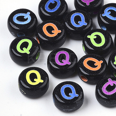 Opaque Black Acrylic Beads MACR-N008-17Q-1