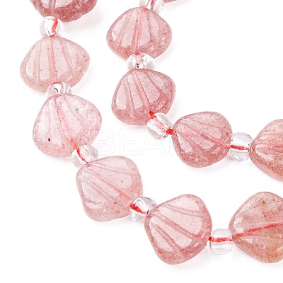 Natural Strawberry Quartz Carved Beads Strands G-H339-A04-01-1
