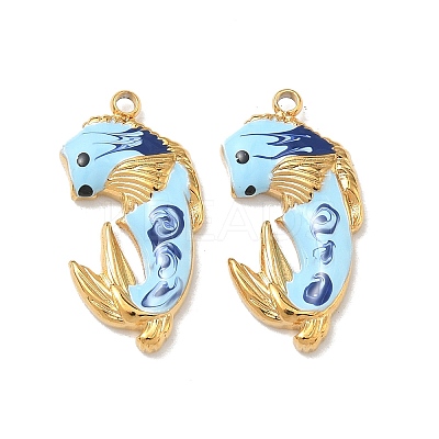304 Stainless Steel Enamel Pendants STAS-K295-58B-G-1