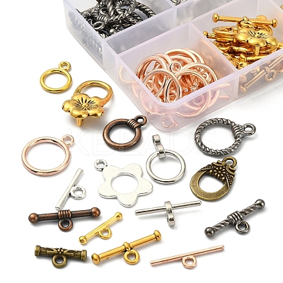 74Set 8 Style Tibetan Style Alloy Toggle Clasps FIND-YW0001-38-1