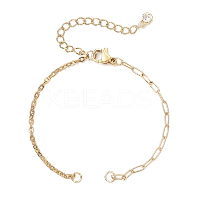 4Pcs 4 Styles 304 Stainless Steel Mixed Chain Bracelet Making AJEW-JB01559-1