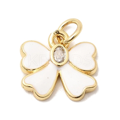 Brass Pave Clear Cubic Zirconia Charms LS-KK-G554-03B-02-1