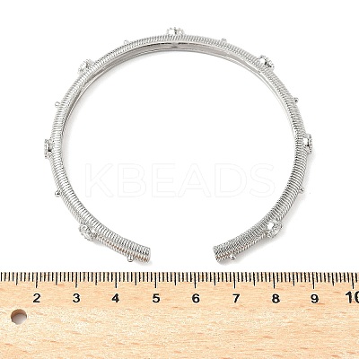 Alloy Rhinestone Cuff Bangles for Women BJEW-U039-01P-1