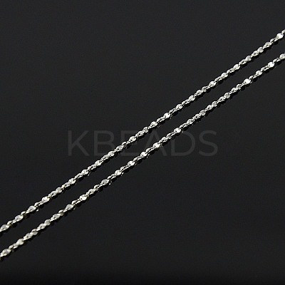 Anti-Tarnish Trendy Unisex Rhodium Plated 925 Sterling Silver Chain Necklaces STER-M034-B-19-1