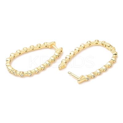 Rack Plating Brass Teardrop Hoop Earrings with Cubic Zirconia EJEW-A103-09G-1