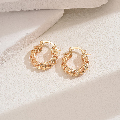 Elegant Geometric Flower Hoop Earrings EM8597-1-1