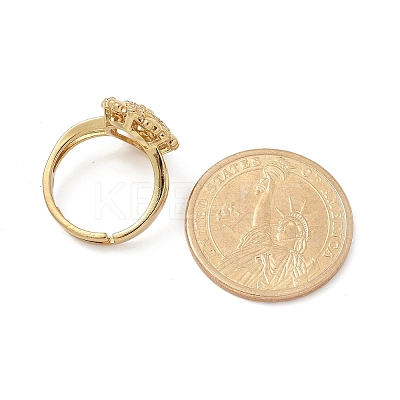 Virgin Mary Theme Clear Cubic Zirconia Finger Rings RJEW-G337-02G-07-1