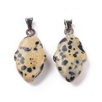 Natural Dalmatian Jasper Pendants G-B041-03P-08-1