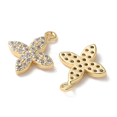Brass Micro Pave Clear Cubic Zirconia Pendants KK-Q031-31G-01-1