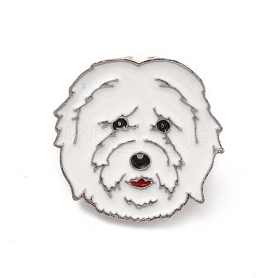 Dog Enamel Pin with Brass Butterfly Clutches JEWB-A006-05G-1