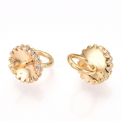 Brass Micro Pave Clear Cubic Zirconia Peg Bails KK-N254-171G-1