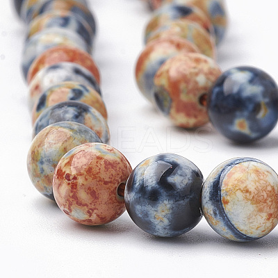 Dyed Natural Fire Crackle Agate Beads Strands G-T098-02B-02-1