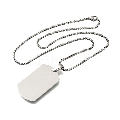 304 Stainless Steel Blank Pendant Necklaces NJEW-P329-04A-P-1