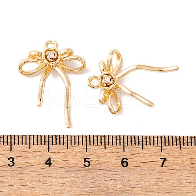 Brass Micro Pave Clear Cubic Zirconia Pendants KK-S376-17B-G-1