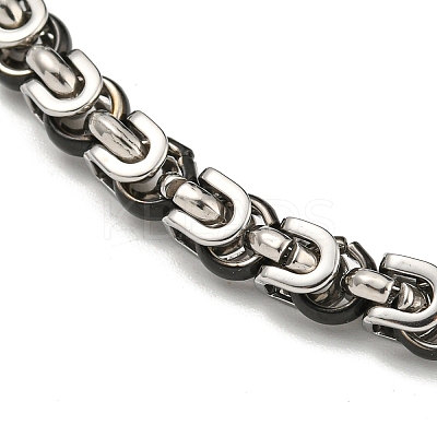 Two Tone 201 Stainless Steel Byzantine Chain Bracelet BJEW-B078-48BP-1