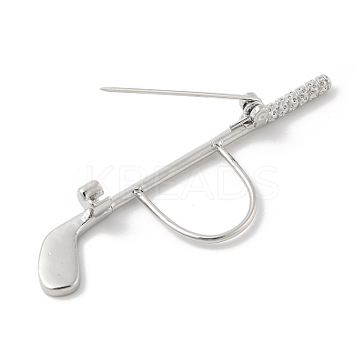 Golf Club Alloy Cubic Zirconia Brooches LS-JEWB-M050-01P-02-1
