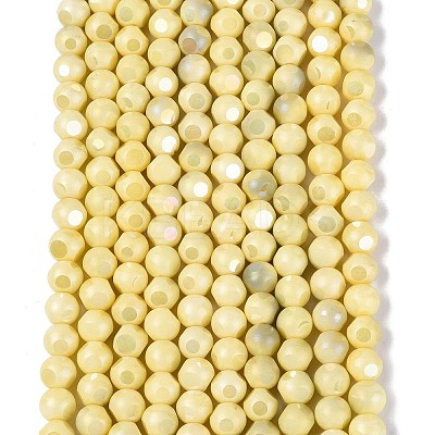 Ombre Effect Dyed Electroplate Opaque Glass Beads Strands EGLA-Q130-01A-23-1