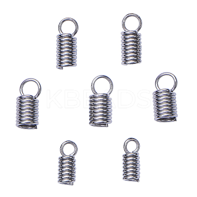 30Pcs 3 Size 304 Stainless Steel Coil Cord Ends STAS-CJ0001-152-1
