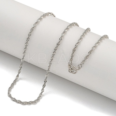 Brass Singapore Chain Necklaces for Women NJEW-U011-01P-1